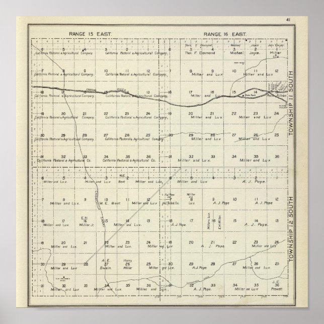 Póster Condado de Madera, California (Frente)