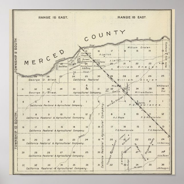 Póster Condado de Madera, California 2 (Frente)