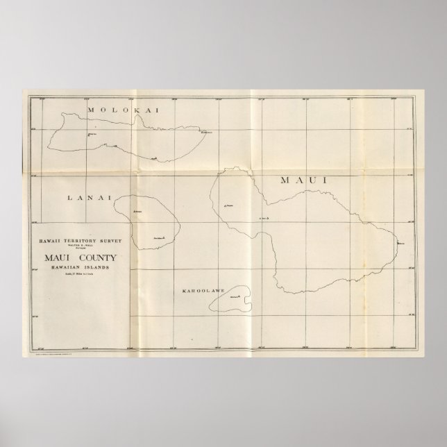 Póster Condado de Maui, Hawaii (Frente)