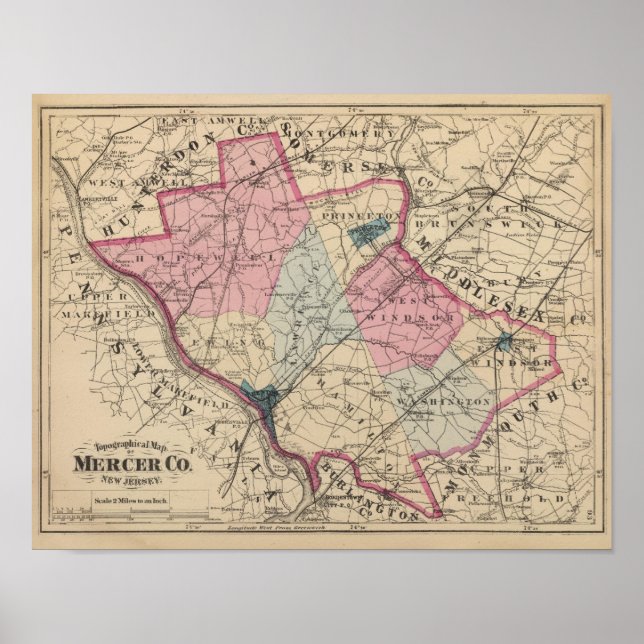 Póster Condado de Mercer (Frente)