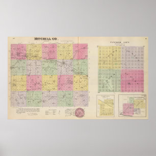 Póster Condado de Mitchell, Cawker City, Simpson, Kansas