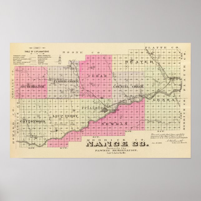 Póster Condado de Nance, Nebraska (Frente)