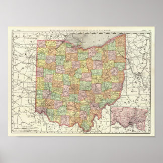 Póster Condado de Ohio y Hamilton