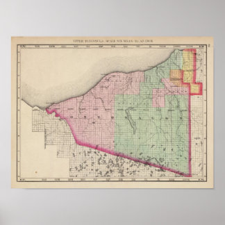 Póster Condado de Ontonagon Michigan