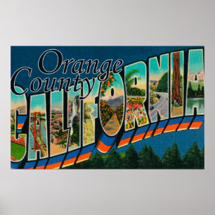 Póster Condado de Orange, California - escenas grandes de