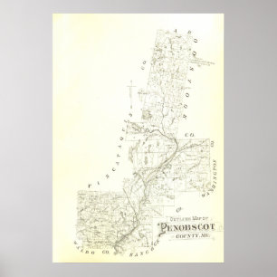 Póster Condado de Penobscot, Maine