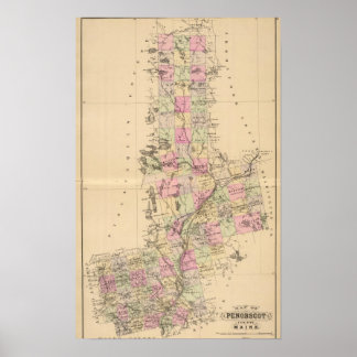 Póster Condado de Penobscot, Maine