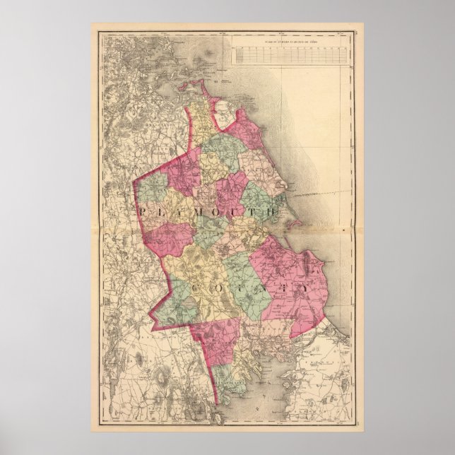 Póster Condado de Plymouth (Frente)