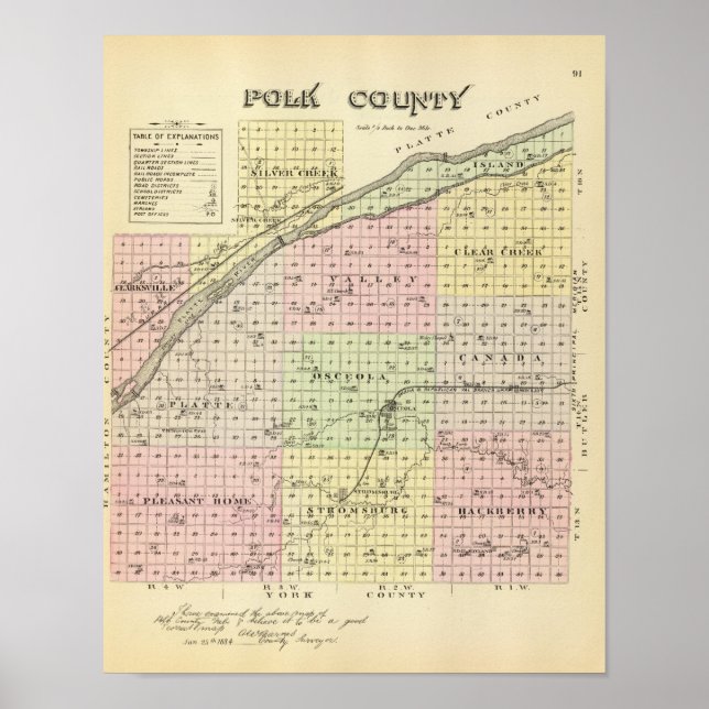 Póster Condado de Polk, Nebraska (Frente)