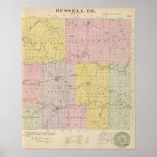 Póster Condado de Russell, Kansas