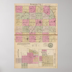 Póster Condado de Sedgwick, Conway y Belle Plaine, Kansas