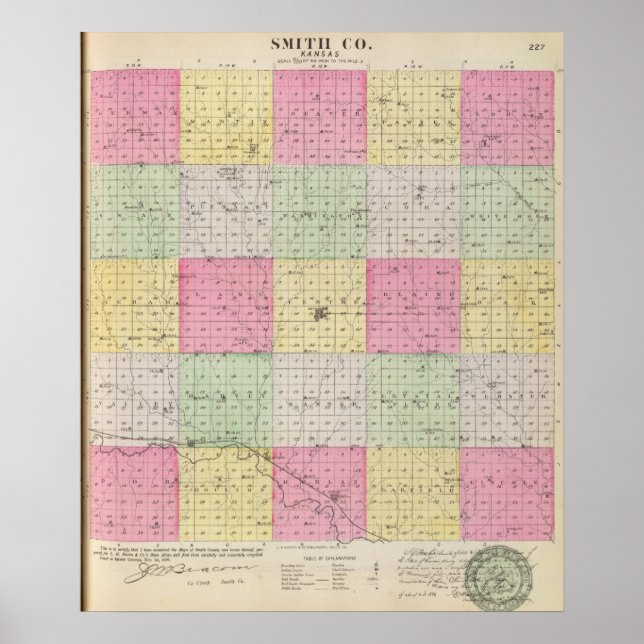Póster Condado de Smith, Kansas (Frente)