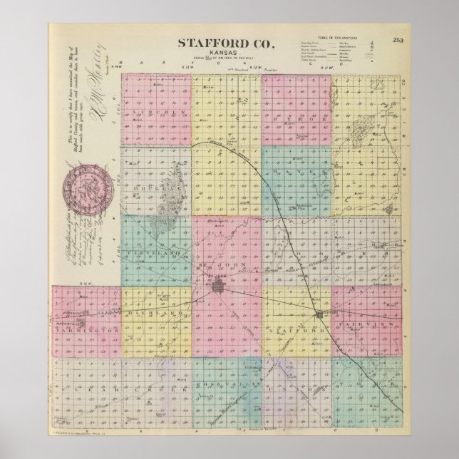 Póster Condado de Stafford, Kansas (Frente)