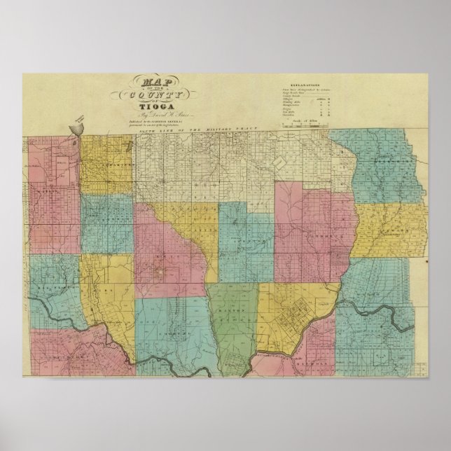 Póster Condado de Tioga (Frente)