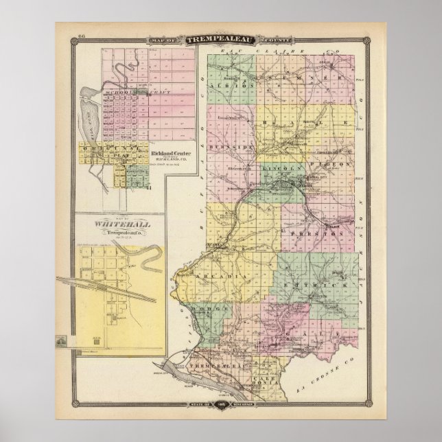 Póster Condado de Trempealeau, Wisconsin (Frente)