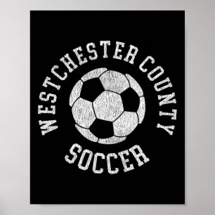 Póster Condado de Westchester Fútbol Retro Angustiado 90'