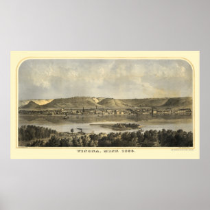 Póster Condado de Winona, MN Panoramic Map - 1867