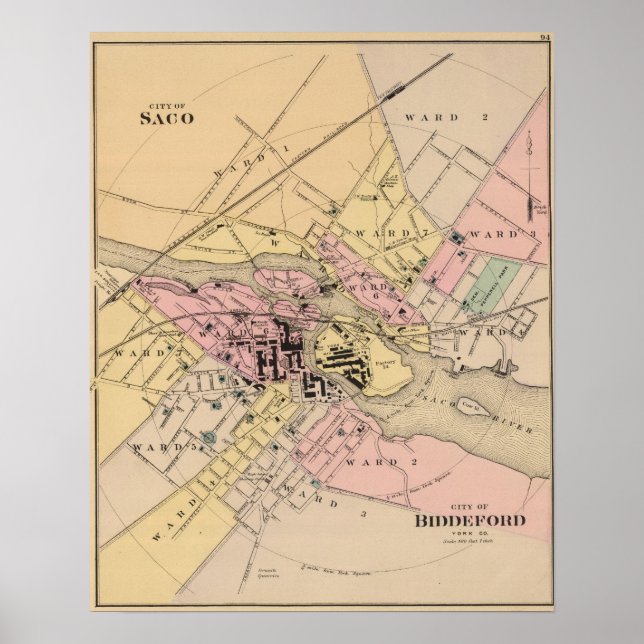 Póster Condado de York, Maine (Frente)