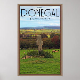 Póster Condado Donegal - cruz de piedra