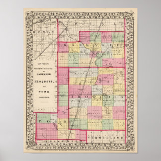 Póster Condados de Kankakee, Iroquois, Ford