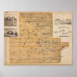 Póster Condados de McLeod y Sibley, Minnesota