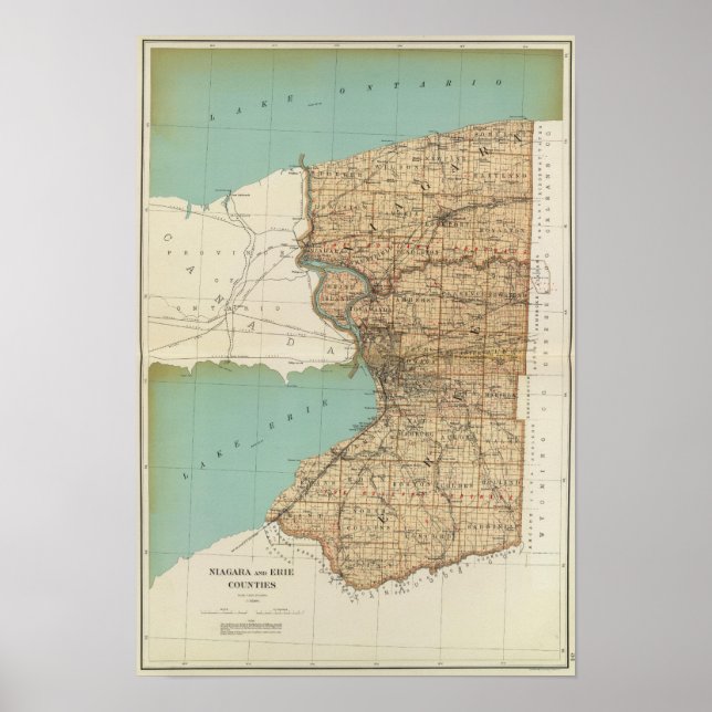 Póster Condados de Niagara y Erie (Frente)
