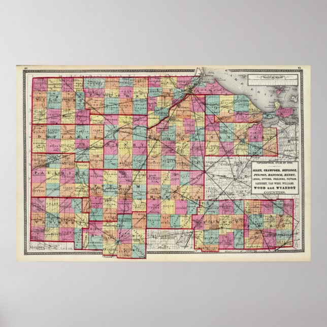 Póster Condados de Ohio (Frente)