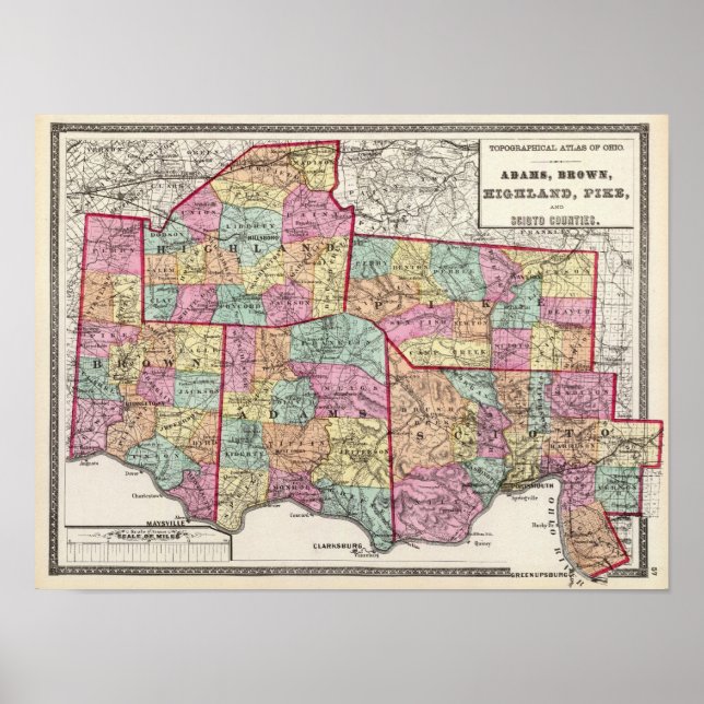 Póster Condados de Ohio 2 (Frente)