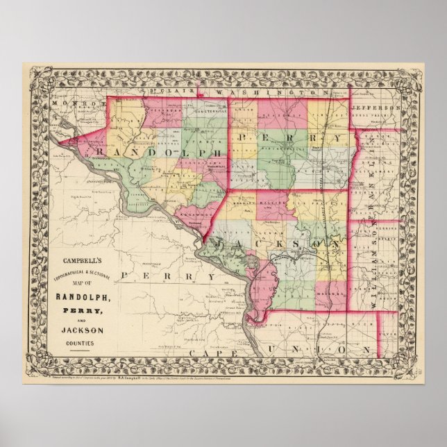 Póster Condados de Randolph, Perry y Jackson (Frente)