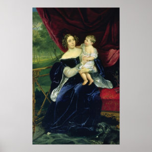 Póster Condesa Olga Ivanovna Orlov con su hija