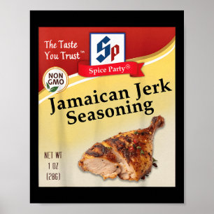 Póster Condimento de condimento de Jerk jamaicano de temp