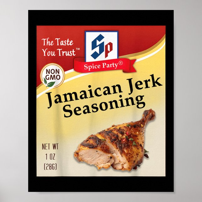 Póster Condimento de condimento de Jerk jamaicano de temp (Frente)