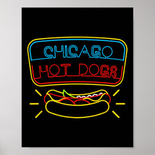 Póster Condimentos para Chicago Hot Dogs y barbacoa