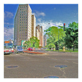 Póster Conducción por la avenida Lincoln