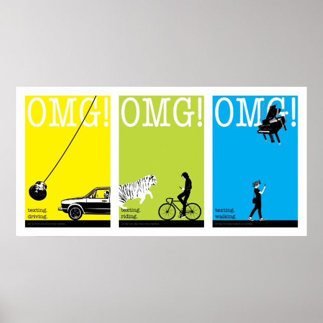 Póster conducir, andar caminando. (Frente)