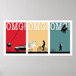 Póster conducir, andar caminando. 3