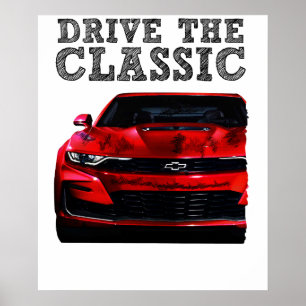 Póster conducir el Chevrolet Camaro clásico