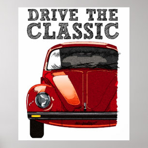 Póster conducir el clásico-escarabajo vw