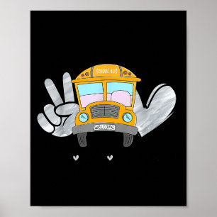Póster Conductor de autobús de paz y amor Divertido condu