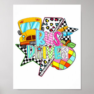 Póster Conductor de Autobús Iluminando De Vuelta a la Esc