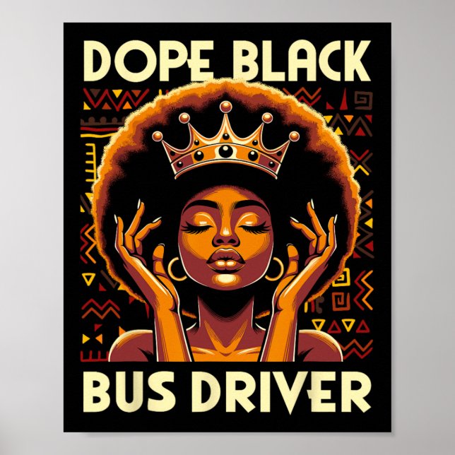 Póster Conductor de autobús negro de drogas afroamericano (Frente)