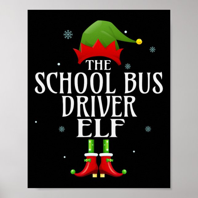 Póster Conductor de bus escolar Elf Xmas Grupo C (Frente)