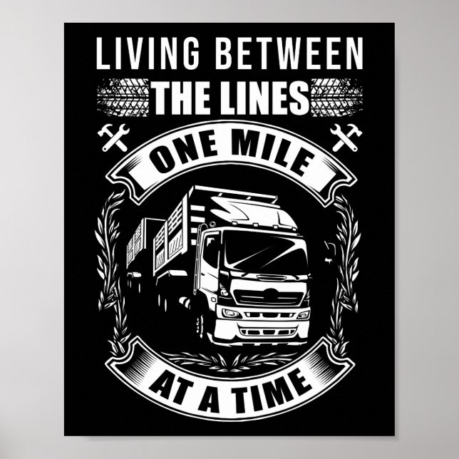 Póster Conductor De Camiones De Camión Que Vive Entre Las (Frente)