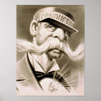 Póster Conductor de fotos antiguas sin editar estética