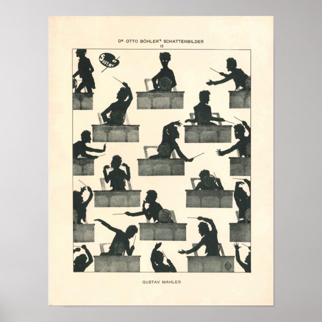 Póster Conductor de música clásica - Mahler vintage (Frente)