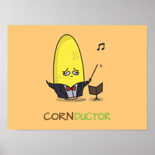 Póster Conductor lindo del maíz del dibujo animado de