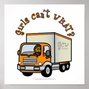 Póster Conductora de camiones de mujeres oscuras