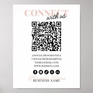 Póster Conectar con el código QR de Us Nombre comercial d