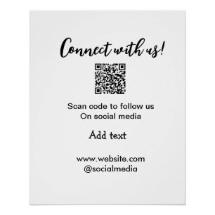 Póster Conéctese con nosotros escanee código QR agregue s