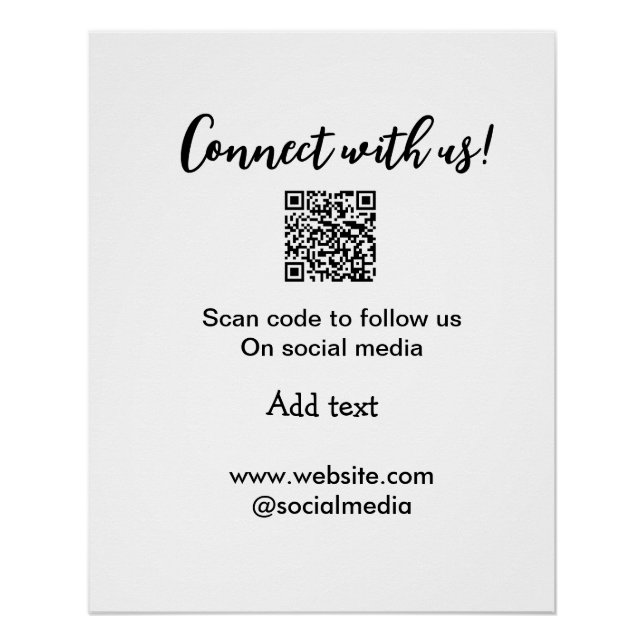 Póster Conéctese con nosotros escanee código QR agregue s (Anverso)